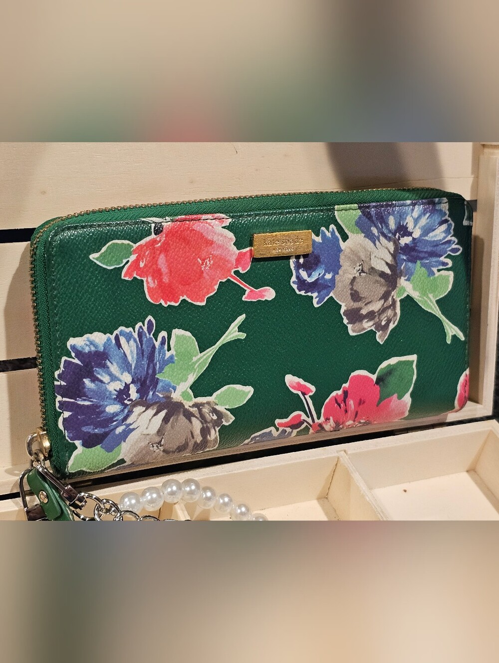 Kate Spade Grant Street Stacy Spring Bloom Continental Wallet W/Wristlet Added - Picture 2 of 10